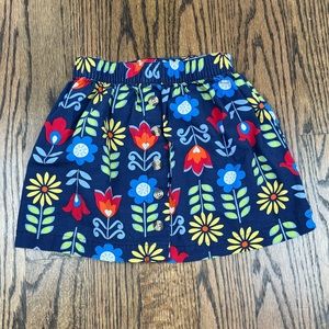 Hanna Andersson blue skirt with flowers, 110cm (US 5)